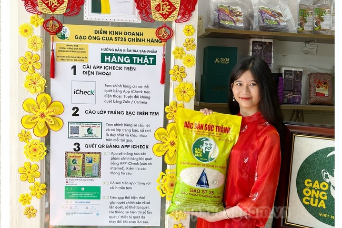 Điểm kinh doanh gạo Ông Cua st25 chính hãng 