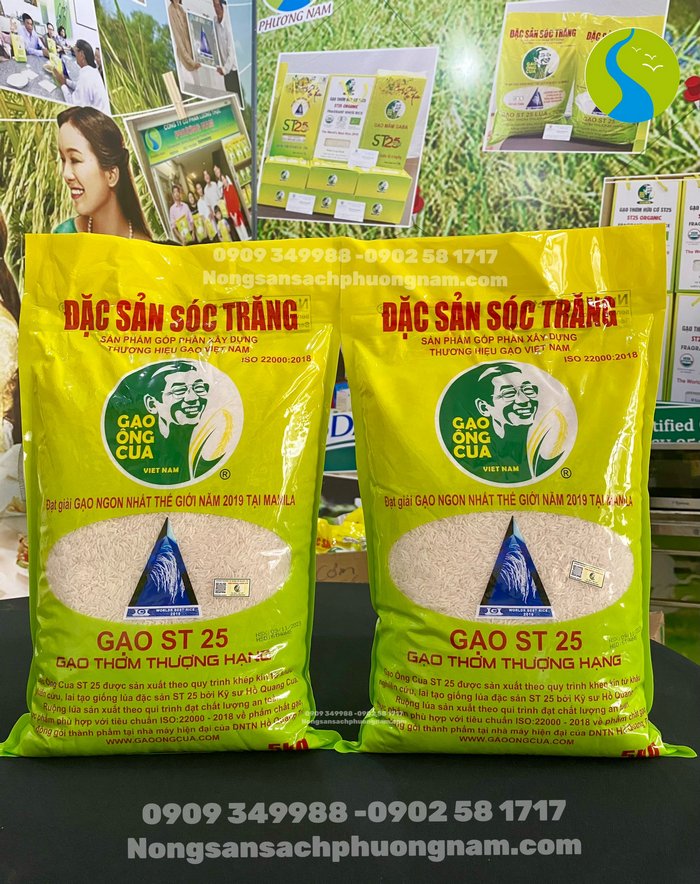 Gạo ST25 lúa ruộng trồng 2 vụ trong năm