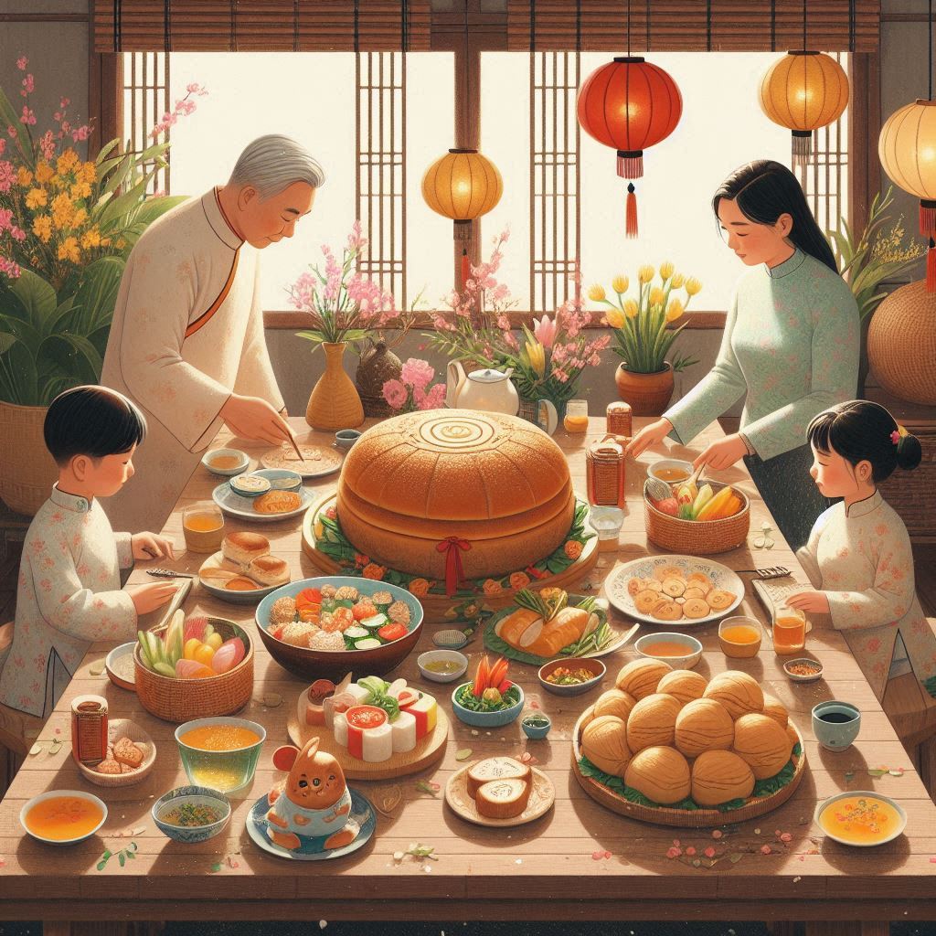 Mâm cơm đoàn viên ngày Tết 