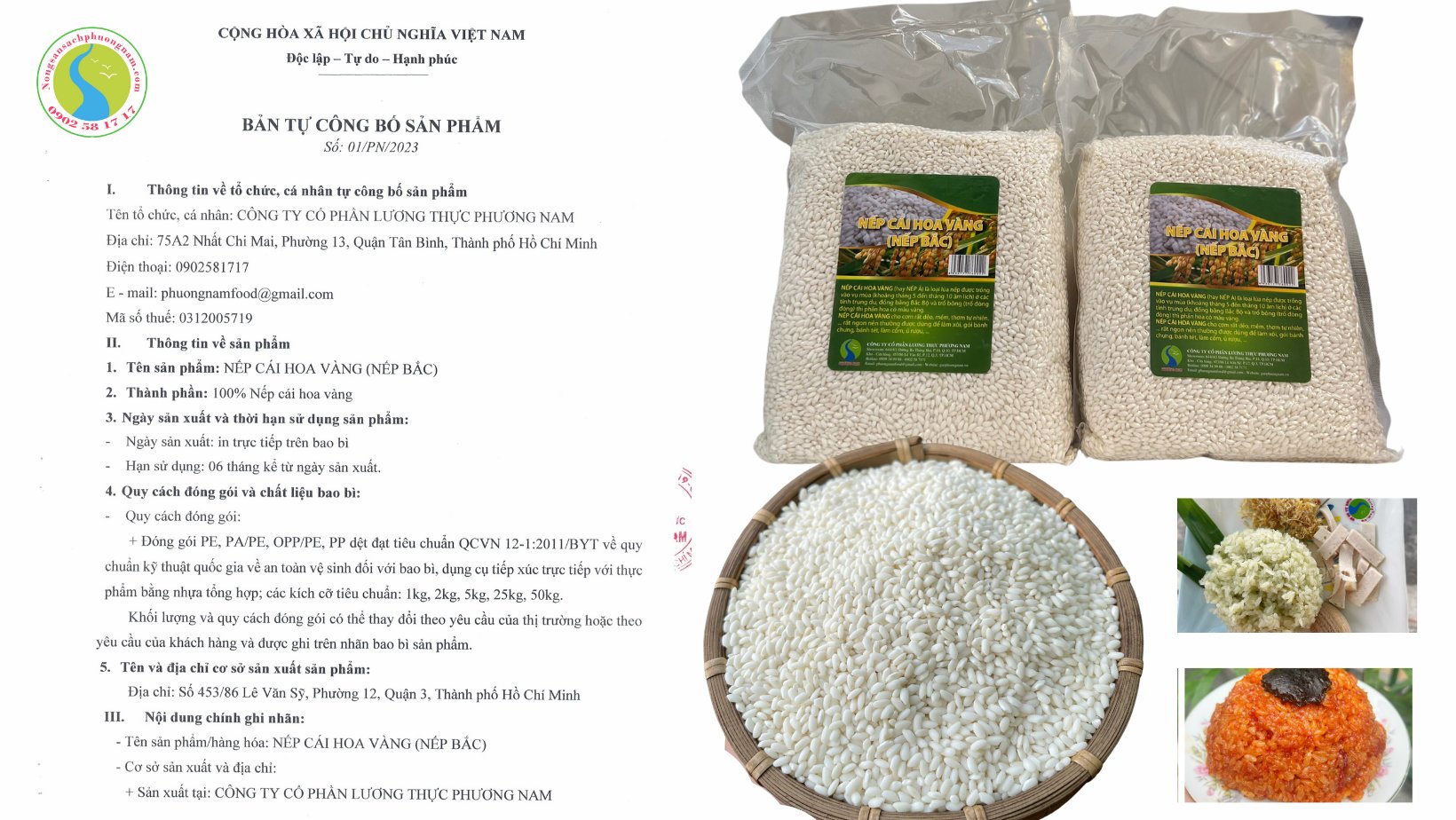 Gạo nếp cái hoa vàng