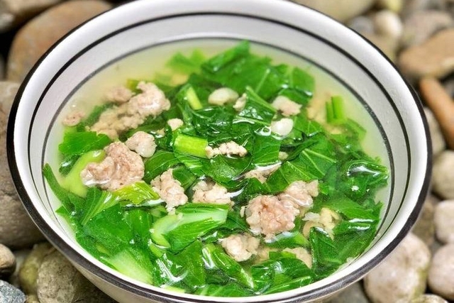 Canh cải thìa nấu tôm