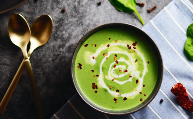 Soup rau bó xôi