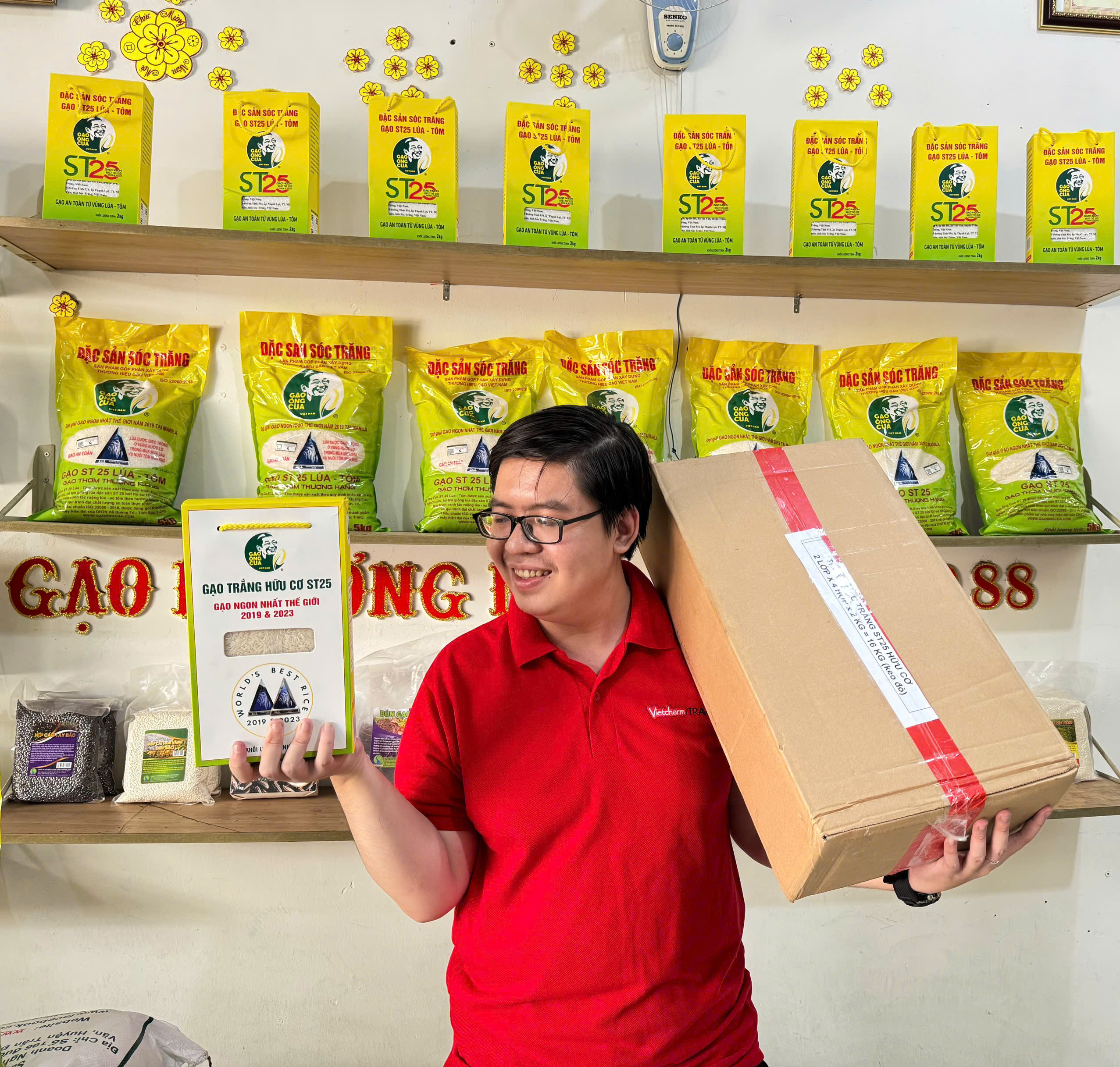 Thùng gạo hữu cơ ST25 